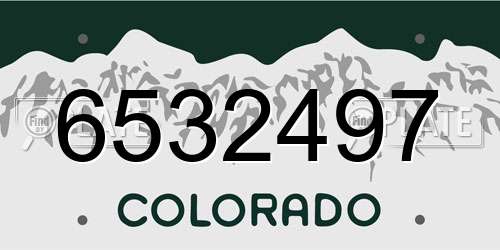 6532497 Colorado License Plate