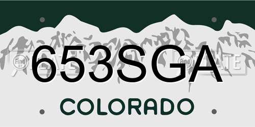 653SGA Colorado License Plate