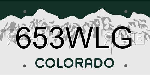 653WLG Colorado License Plate