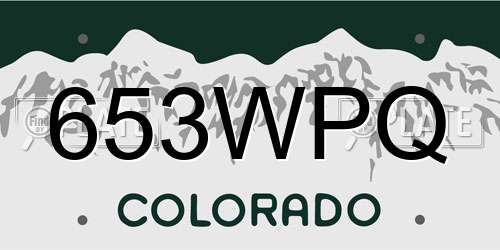 653WPQ Colorado License Plate