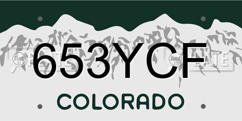 653YCF Colorado License Plate