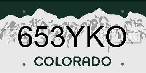 653YKO Colorado License Plate
