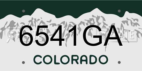 6541GA Colorado License Plate