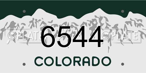 6544 Colorado License Plate