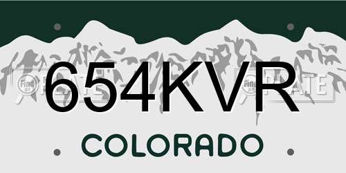654KVR Colorado License Plate