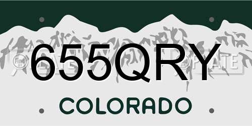 655QRY Colorado License Plate