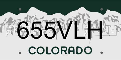 655VLH Colorado License Plate