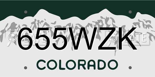 655WZK Colorado License Plate