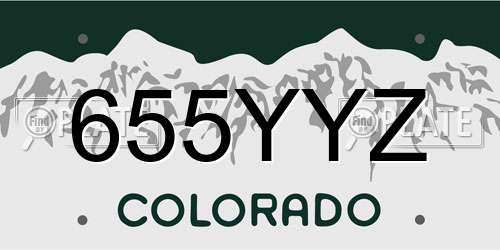 655YYZ Colorado License Plate