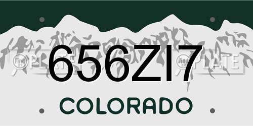 656ZI7 Colorado License Plate