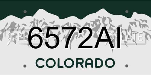 6572AI Colorado License Plate