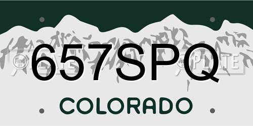 657SPQ Colorado License Plate