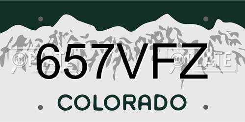 657VFZ Colorado License Plate