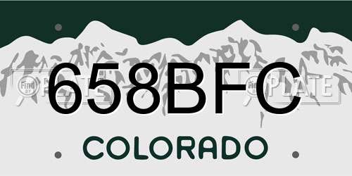 658BFC Colorado License Plate