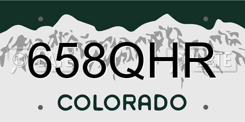 658QHR Colorado License Plate
