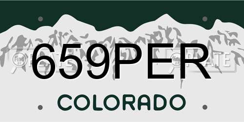 659PER Colorado License Plate