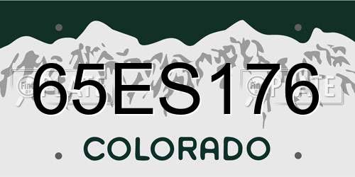 65ES176 Colorado License Plate