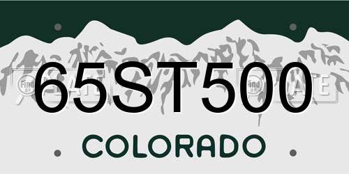 65ST500 Colorado License Plate