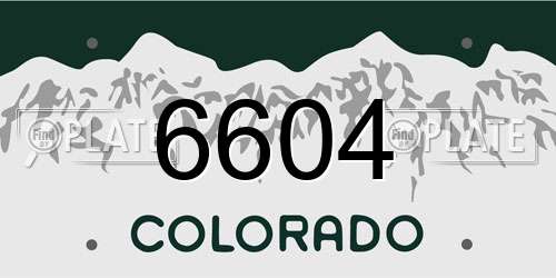 6604 Colorado License Plate