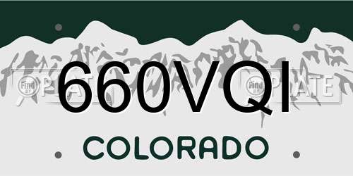 660VQI Colorado License Plate