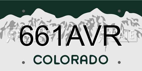 661AVR Colorado License Plate