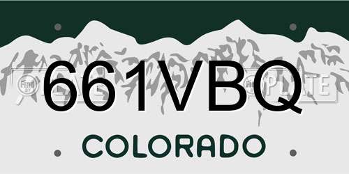 661VBQ Colorado License Plate