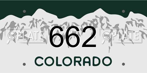 662 Colorado License Plate