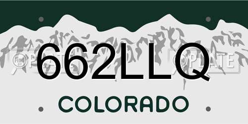 662LLQ Colorado License Plate