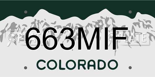 663MIF Colorado License Plate