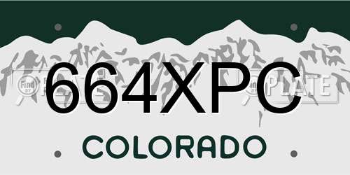 664XPC Colorado License Plate