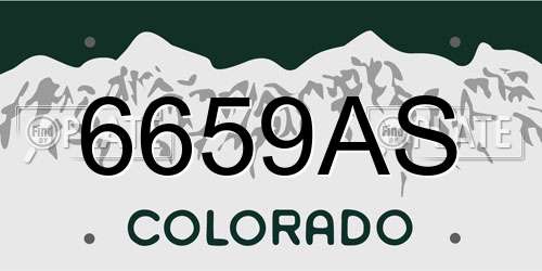 6659AS Colorado License Plate