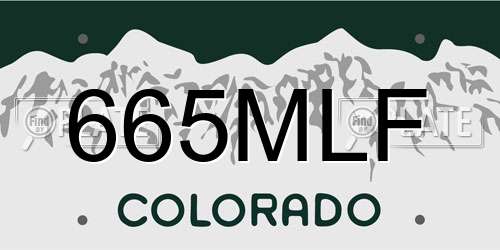 665MLF Colorado License Plate