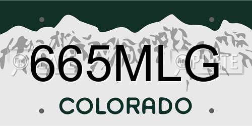 665MLG Colorado License Plate