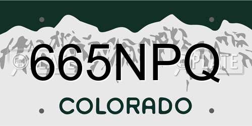 665NPQ Colorado License Plate