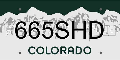 665SHD Colorado License Plate