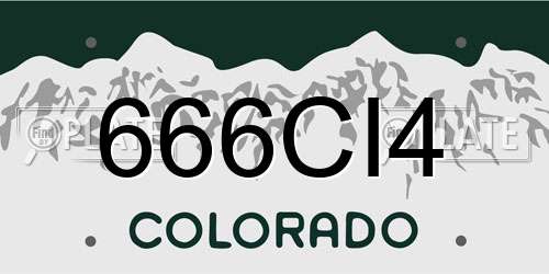 666CI4 Colorado License Plate