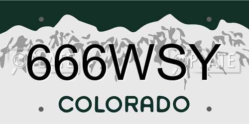 666WSY Colorado License Plate