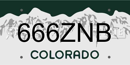 666ZNB Colorado License Plate