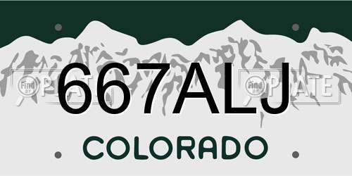 667ALJ Colorado License Plate