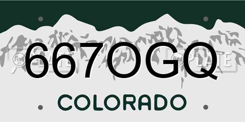 667OGQ Colorado License Plate