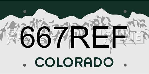667REF Colorado License Plate