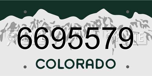 6695579 Colorado License Plate