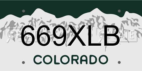 669XLB Colorado License Plate