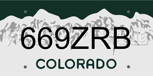 669ZRB Colorado License Plate
