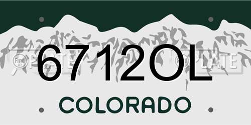 6712OL Colorado License Plate