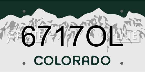 6717OL Colorado License Plate