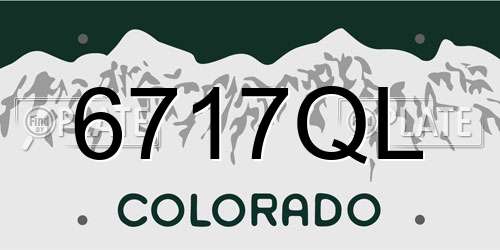 6717QL Colorado License Plate