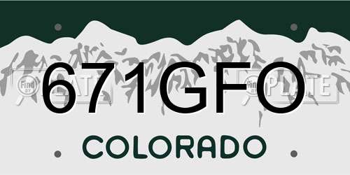 671GFO Colorado License Plate