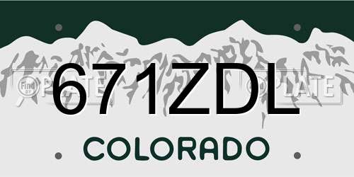 671ZDL Colorado License Plate