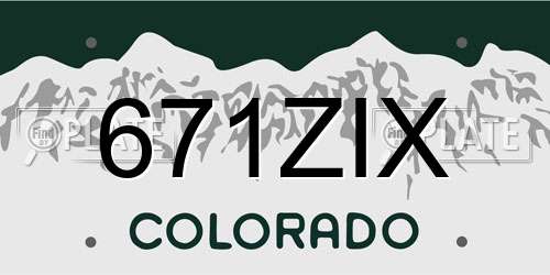 671ZIX Colorado License Plate